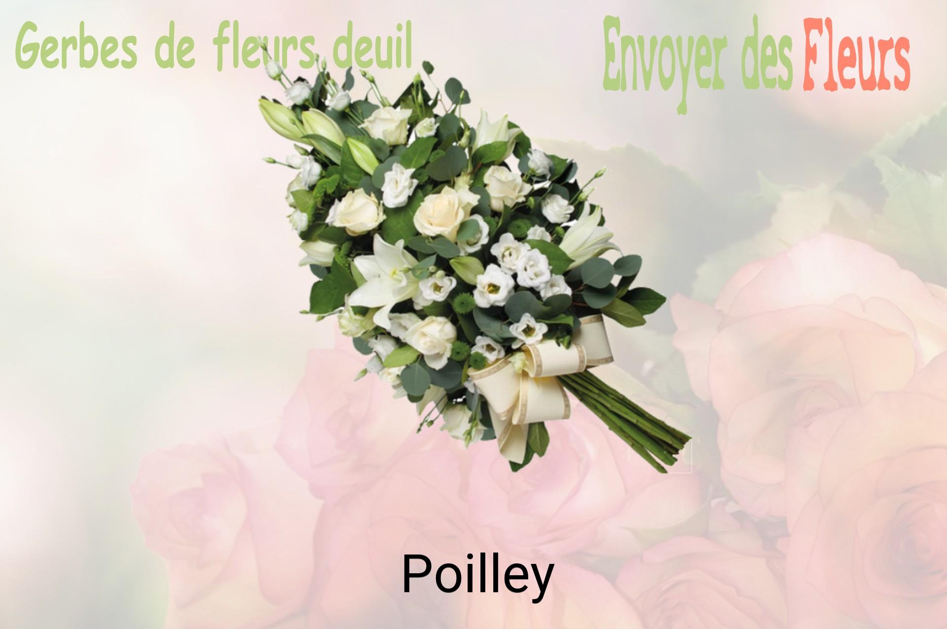 Gerbe de fleurs de deuil livrée à Poilley